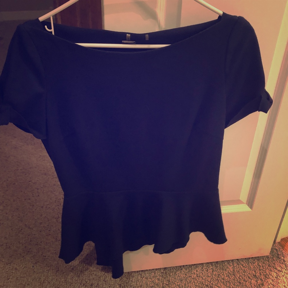 Elie Tahari Peplum Asymmetrical Top